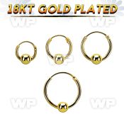 rgbcr16m 18k gold silver ball closure earrings, 16g 4mm ball