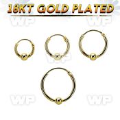 rgbcr16s 18k gold silver ball closure earrings, 16g 3mm ball