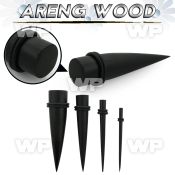 rmo2a black areng wood taper double o ring ear lobe piercing