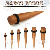 rmrwa sawo wood taper double o ring ear lobe piercing
