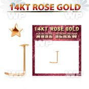 rsst 14kt rose gold nose screw w a 2.5mm gold star shaped top