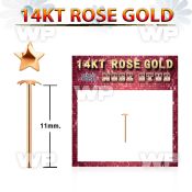 rysst 14kt rose gold bend it nose stud w 2.5mm star shaped top