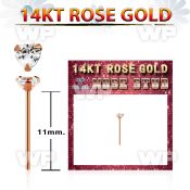 ryzhc1 14kt rose gold bend it nose stud w a triangle shaped cz