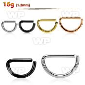 seld16 d shapped surgical steel seamless ring, 16g (1.2mm)
