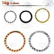 sepdd annealed steel seamless septum ring 16g w rough pattern