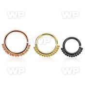 septn annealed gold black pvd plated 316l steel septum ring,