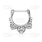 sepu16 high polished 316l steel septum clicker w celtic design