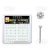 snbz15xc box w 316l steel nose bones, 20g w prong set 1.5mm cz