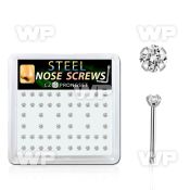 snbz2xc box w 316l steel nose bones, 20g w prong set 2mm cz