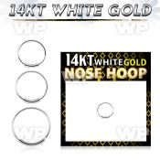 solid 14k white gold endless nose hoop, 22g (0.6mm)