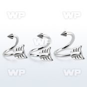 sp16aw 316l steel eyebrow spiral 1.6mm w cone steel arrow end