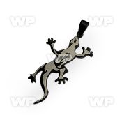 spdk9 black plated stainless steel lizard design pendant