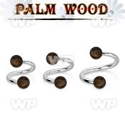 sppl5 organic spiral w 316l steel post w 2 5mm palm wood balls