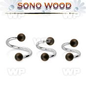 spsn5 organic spiral w 316l steel post w 2 5mm sono wood balls