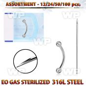 sset01 professional piercing kit steel eyebrow bananas needle
