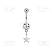 steel belly banana w 5&8mm plain balls & dangling star