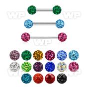 steel eyebrow barbell 18 w 3mm ferido multi crystal ball