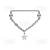 steel industrial surface barbell w small chain & star