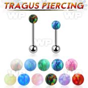 steel tragus piercing 20g w 3mm synthetic opal top ball