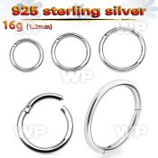 sterling silver hinged segment ring 16g