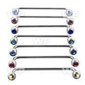 sub2c steel surface barbell w 45 degree 5mm jewel balls