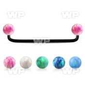 subto5 black steel surface barbell w 5mm synthetic opal balls