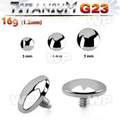 tag flat dome shaped titanium g23 dermal anchor top part
