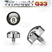 talg5 titanium g23 dermal anchor top part with 8 ball logo