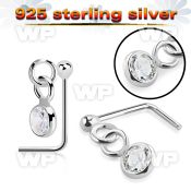 u31q4ge silver l shaped nose pin ball bezel set dangling cz