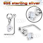 u31qmge silver l shaped nose pin ball claw set dangling cz