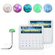 u35es box w 36 pcs of silver l shaped nose studs w 1 5mm round nose piercing