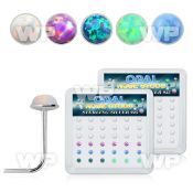 u35ks box w silver 925 l shaped nose studs 2 5mm round syntheti nose piercing