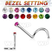 u364 surgical steel nose screw spirals 1mm flat 2mm headpress nose piercing