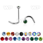 u36 surgical steel nose screw spirals 0 8mm 2mm half ball nose piercing