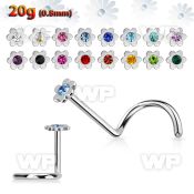u36db6 surgical steel nose screw spirals 0 8mm flower shaped nose piercing