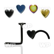 u36rxa ion plated 316 steel nose screw w heart top center crystal