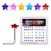 u3f37m box w silver 925 l shaped nose studs 2 3mm star shaped nose piercing