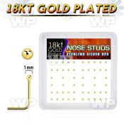 u3fet4e box w silver 925 l shaped nose studs real 18k gold platin nose piercing