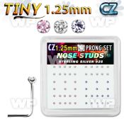 u3g4jek box w silver 925 l shaped nose studs tiny 1 25mm prong nose piercing