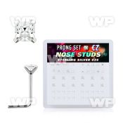u3g4v6 box w silver 925 l shaped nose studs 2mm square shaped nose piercing