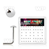 u3jfz box w silver 925 l shaped nose studs 2mm flat round tops nose piercing