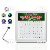 u3m4f74j box w silver 925 l shaped nose studs 1 5mm round ab prong nose piercing