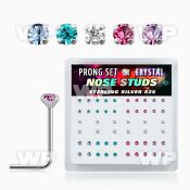 u3m4jj box w silver 925 l shaped nose studs 1 5 2mm round pron nose piercing