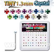 u3myjf box w silver 925 l shaped nose studs tiny 1 25mm prong nose piercing