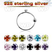 u3pygesj silver 925 nose ring closure ball 1 5mm prong set roun nose piercing