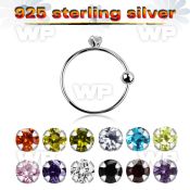 u3pygkj silver 925 nose ring closure ball 2mm prong set round nose piercing