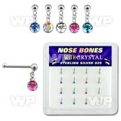 u41jey box w silver 925 nose bone ball shaped top 1 5mm dangl nose piercing
