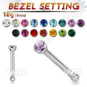 u434et surgical steel nose bone 1mm 2mm round top press fit cry nose piercing