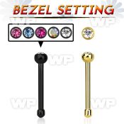 u434rkp ion plated 316l steel nose bone 0 8mm 2mm round top pres nose piercing