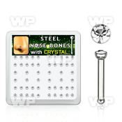 u43f6 box w 316l steel nose bone 1mm 2mm round clear crystal nose piercing